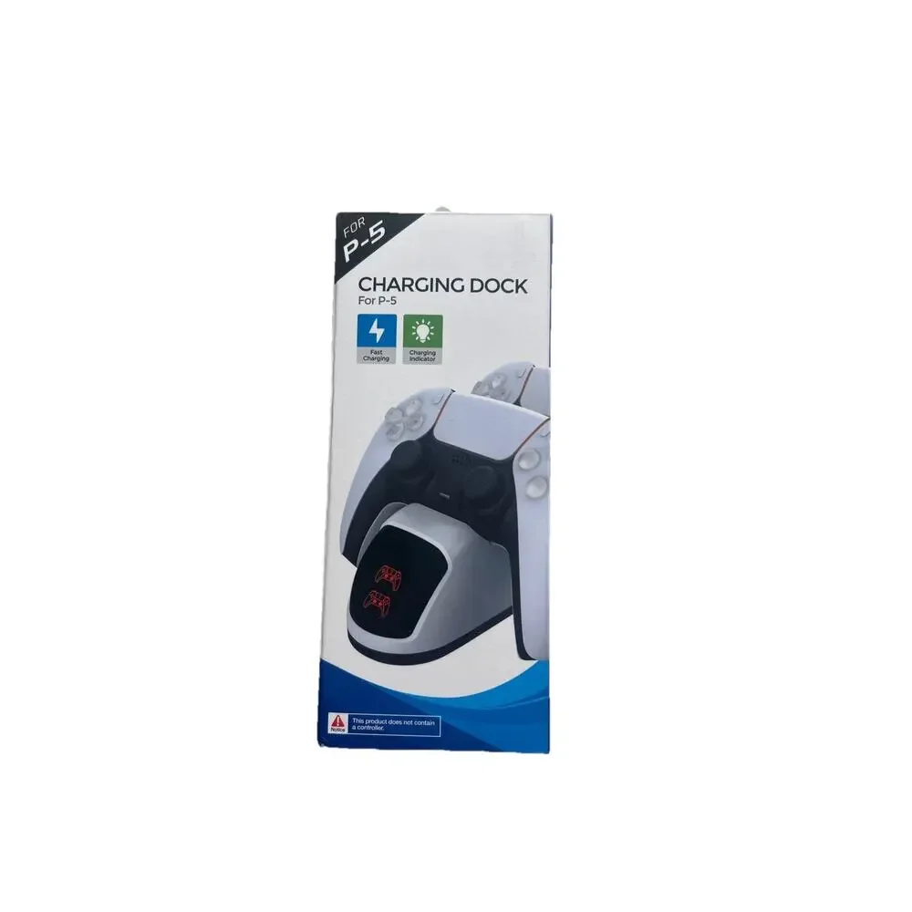 Dobe P-5 Charging Dock for PS-5 Game Controllers with 2 Slots White New